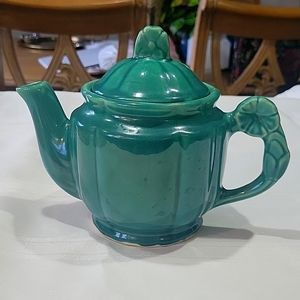 Vintage Shawnee Pottery Tea Pot Rosette Flower Handle